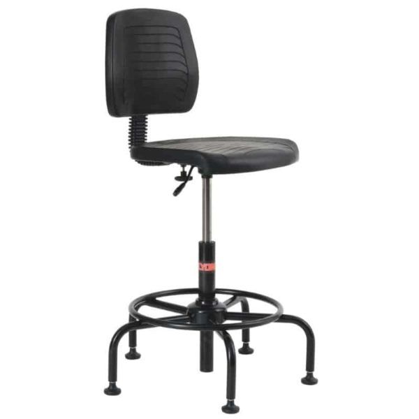 Adjustable Workbench Stool With Back and Footring | Lyon (NF1990)