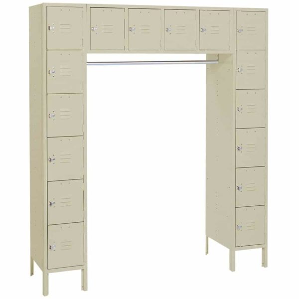 LockeRack 16 Door Metal Employee Lockers in Putty LockeRack 16 Door Metal Employee Lockers in Putty