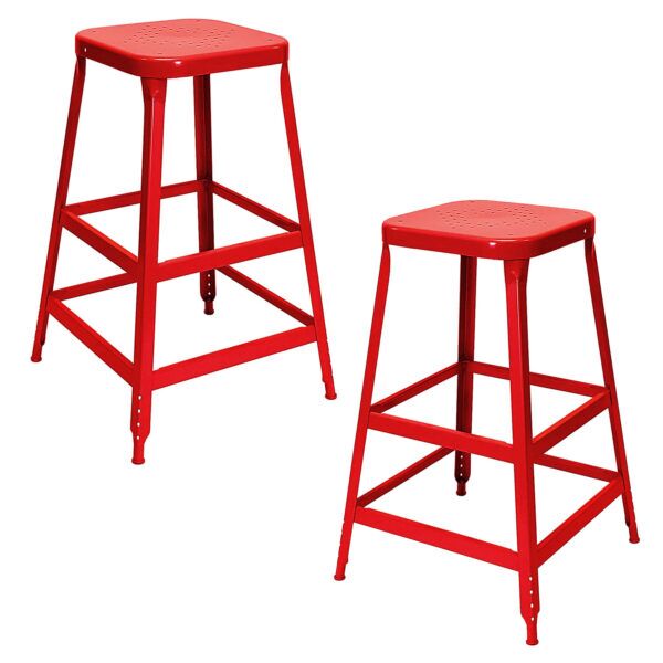 Lyon 1901 Metal Stool 30-inch 2-pack Red Baron Lyon 1901 Metal Stool 30-inch 2-pack Red Baron