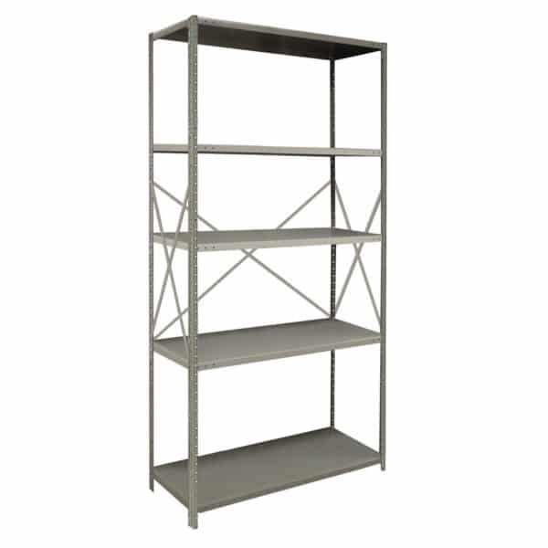 Lyon 2000 Series 48-inch wide 5 Shelf Angle Post Open Shelving Starter Lyon 2000 Series 48-inch wide 5 Shelf Angle Post Open Shelving Starter