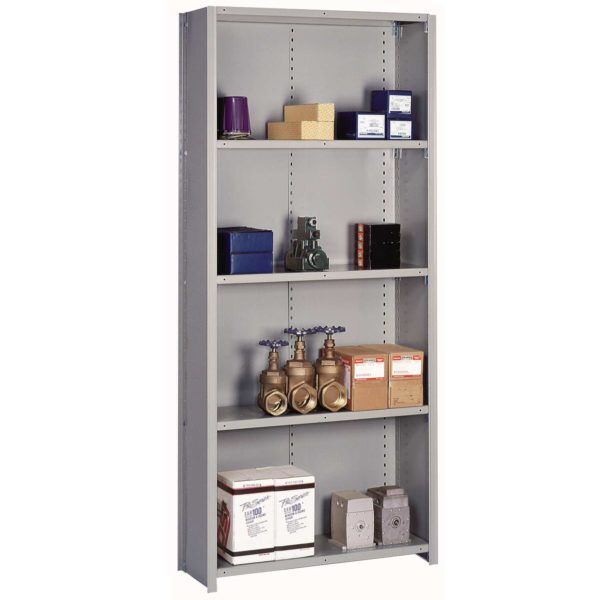 lyon 8000 series 36 inch wide 5 shelf closed shelving starter with props