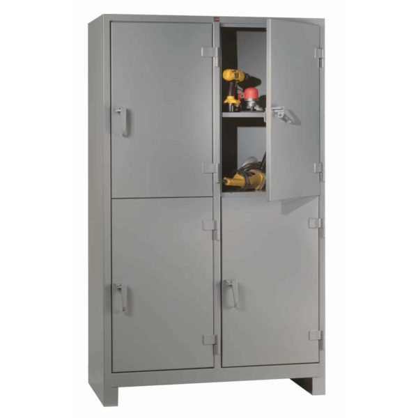 All-Welded Steel 4 Door Storage Cabinet, 14-Gauge Industrial Grade