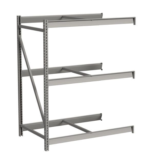Lyon Bulk Storage Rack With Front To Back Supports 3 Level 1Ftb Add On Angle View Lyon Bulk Storage Rack With Front To Back Supports 3 Level 1Ftb Add On Angle View