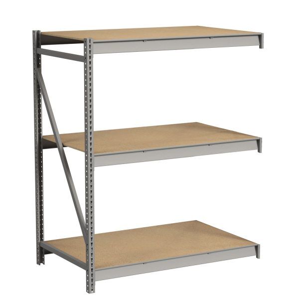 Lyon Bulk Storage Rack With Particle Board Decking 3 Level Add On Angle View Lyon Bulk Storage Rack With Particle Board Decking 3 Level Add On Angle View