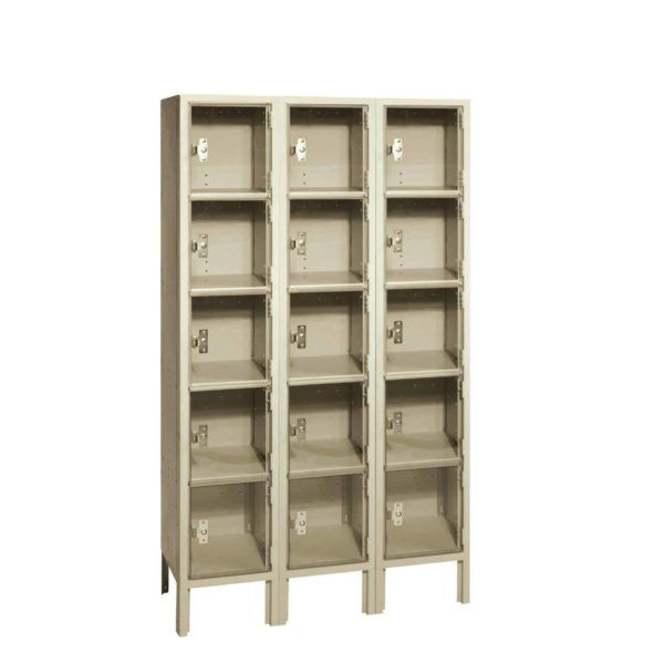 ClearSight Five Tier Locker with 15 See-Through Doors, 3 Wide