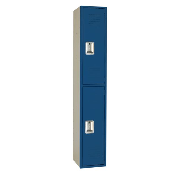Lyon Double Tier Corridor Locker With ICM One Wide Blue Streak