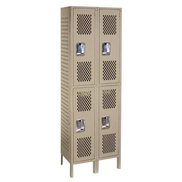 Lyon ventilated locker double tier icm two wide putty Lyon ventilated locker double tier icm two wide putty