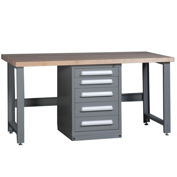 Lyon industrial workbench 72 inch wide hardwood top centered cabinet 251WBC05 Lyon industrial workbench 72 inch wide hardwood top centered cabinet 251WBC05