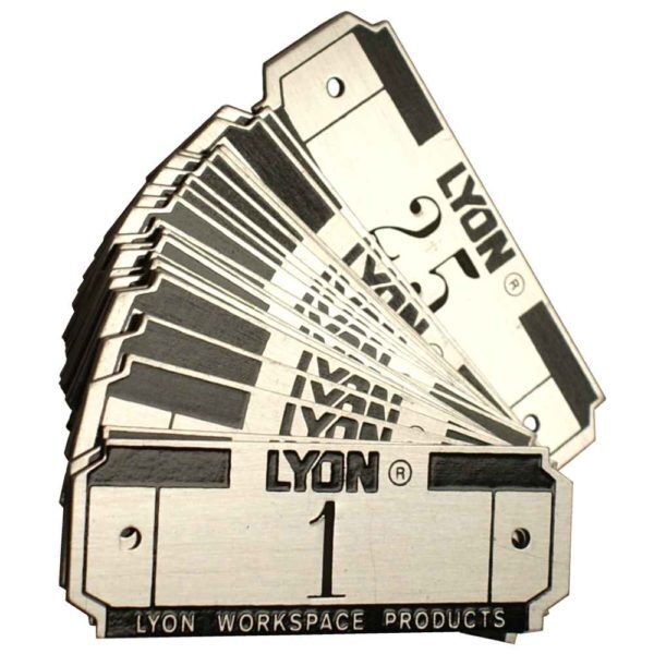 Metal Locker Number Plates, Standard 25 Pack | Lyon (NF5829-25)