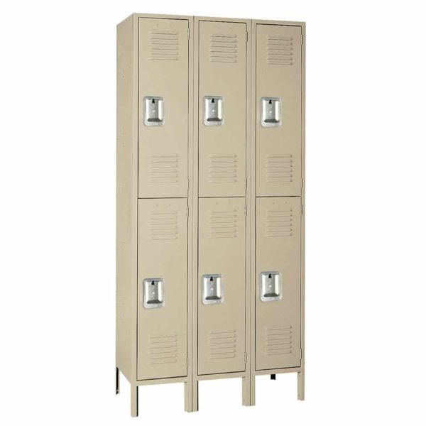 lyon metal locker double tier three wide putty lyon metal locker double tier three wide putty