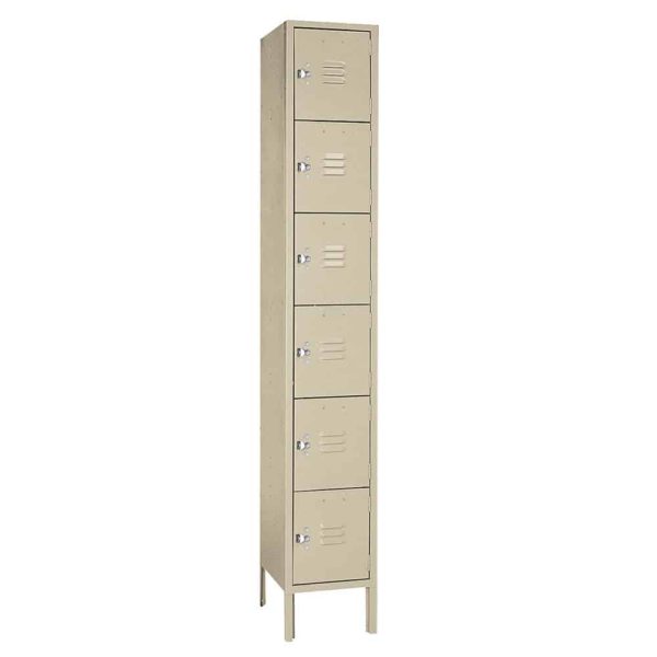 Lyon Steel Six Tier Locker One Wide Putty Lyon Steel Six Tier Locker One Wide Putty