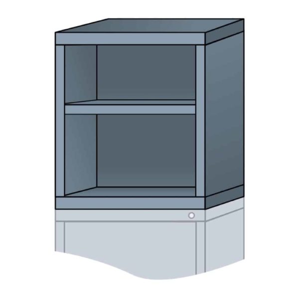 lyon modular cabinet open overhead unit slender wide 24 inch height N27223010500N