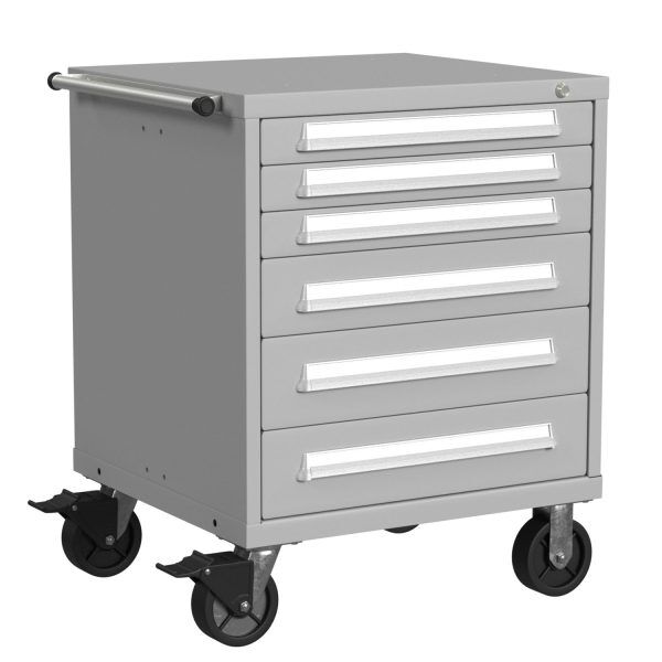 Lyon Modular Mobile Cabinet Bench Height Standard Wide 6 Drawers S3530301019 Angle View