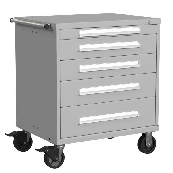 Lyon Modular Mobile Cabinet Mid-Range Height Medium Wide 5 Drawers S4036301021 Angle View Lyon Modular Mobile Cabinet Mid-Range Height Medium Wide 5 Drawers S4036301021 Angle View