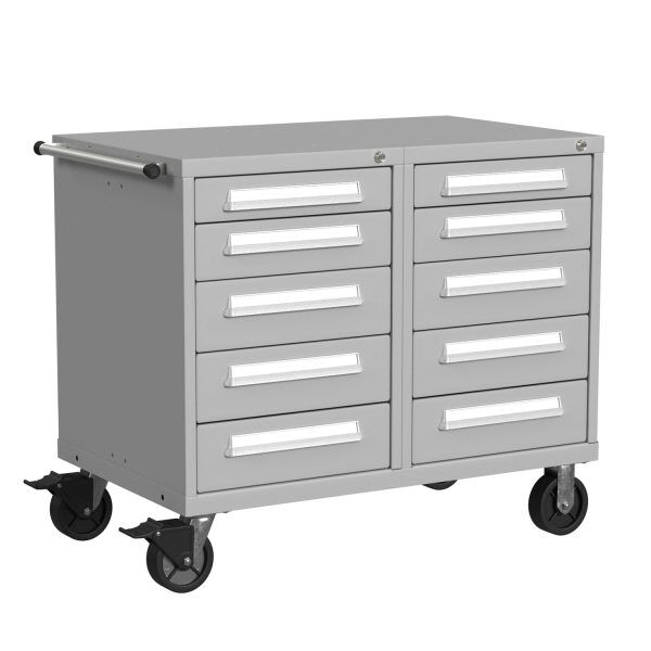 Lyon Modular Mobile Tool Cabinet Bench Height 45 inch Wide 10 Drawers S352230W1005 Angle View Lyon Modular Mobile Tool Cabinet Bench Height 45 inch Wide 10 Drawers S352230W1005 Angle View