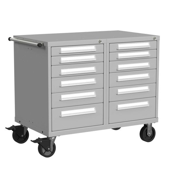 Lyon Modular Mobile Tool Cabinet Bench Height 45 inch Wide 12 Drawers S352230W1004 Angle View Lyon Modular Mobile Tool Cabinet Bench Height 45 inch Wide 12 Drawers S352230W1004 Angle View