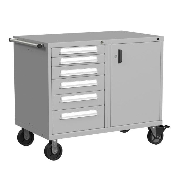 Lyon Modular Mobile Tool Cabinet Bench Height 45 Inch Wide 6 Drawers 1 Door S352230W1001 Angle View Lyon Modular Mobile Tool Cabinet Bench Height 45 Inch Wide 6 Drawers 1 Door S352230W1001 Angle View