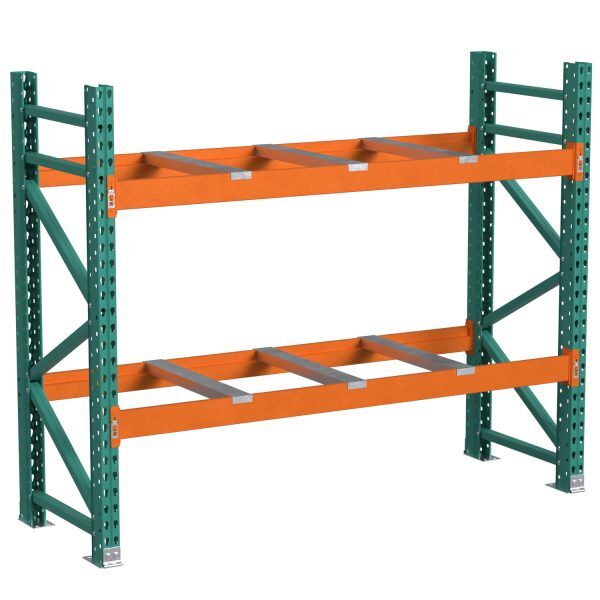 Lyon pallet rack with 6 front-to-back supports 2 level starter Lyon pallet rack with 6 front-to-back supports 2 level starter