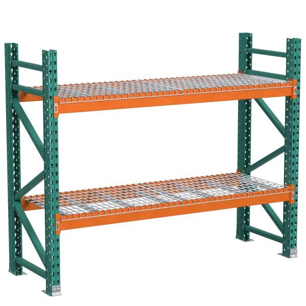 Lyon pallet rack with wire decking 2 level starter Lyon pallet rack with wire decking 2 level starter