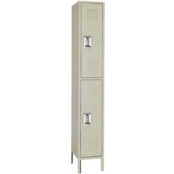 Lyon PDQ Standard Steel Double Tier Locker 1 Wide Putty