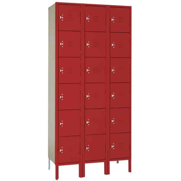 lyon pdq six tier locker three wide red baron lyon pdq six tier locker three wide red baron