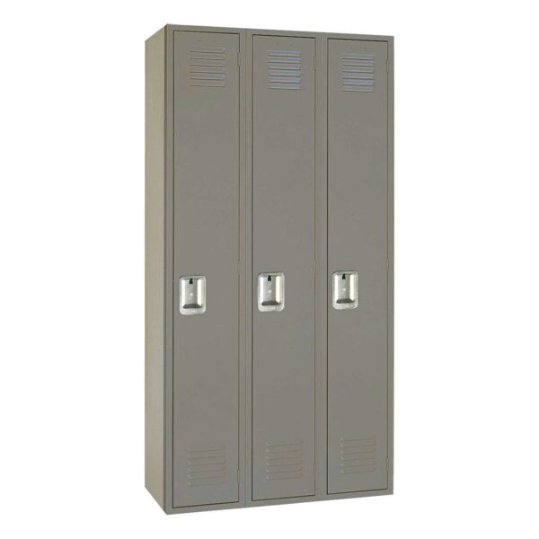 Lyon Single Tier Corridor Locker Three Wide Stone Gray Lyon Single Tier Corridor Locker Three Wide Stone Gray
