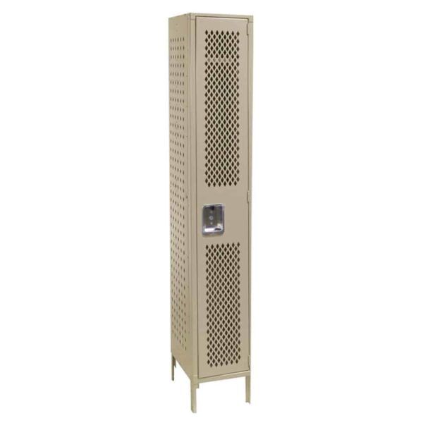 lyon ventilated locker single tier one wide putty