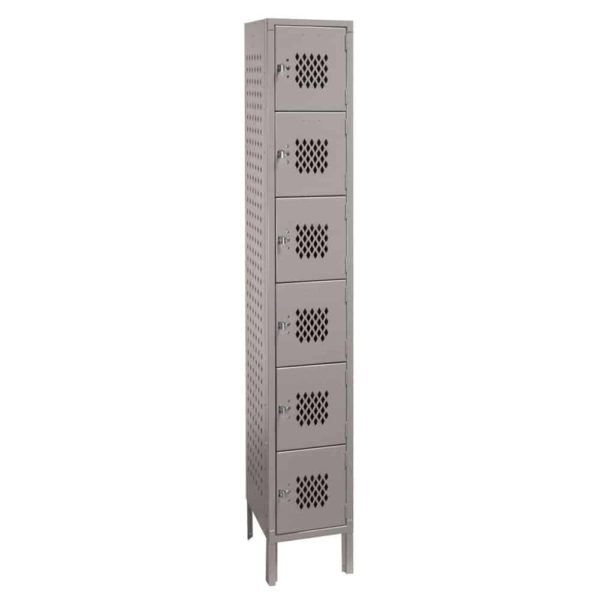 lyon ventilated locker six tier one wide dove gray lyon ventilated locker six tier one wide dove gray
