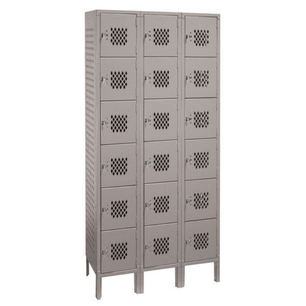 Ventilated Six Tier Box Locker 3-Wide | Lyon (6T DP 3W)